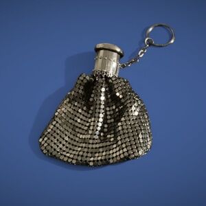 Silvery Grey Mesh Gate Top Purse